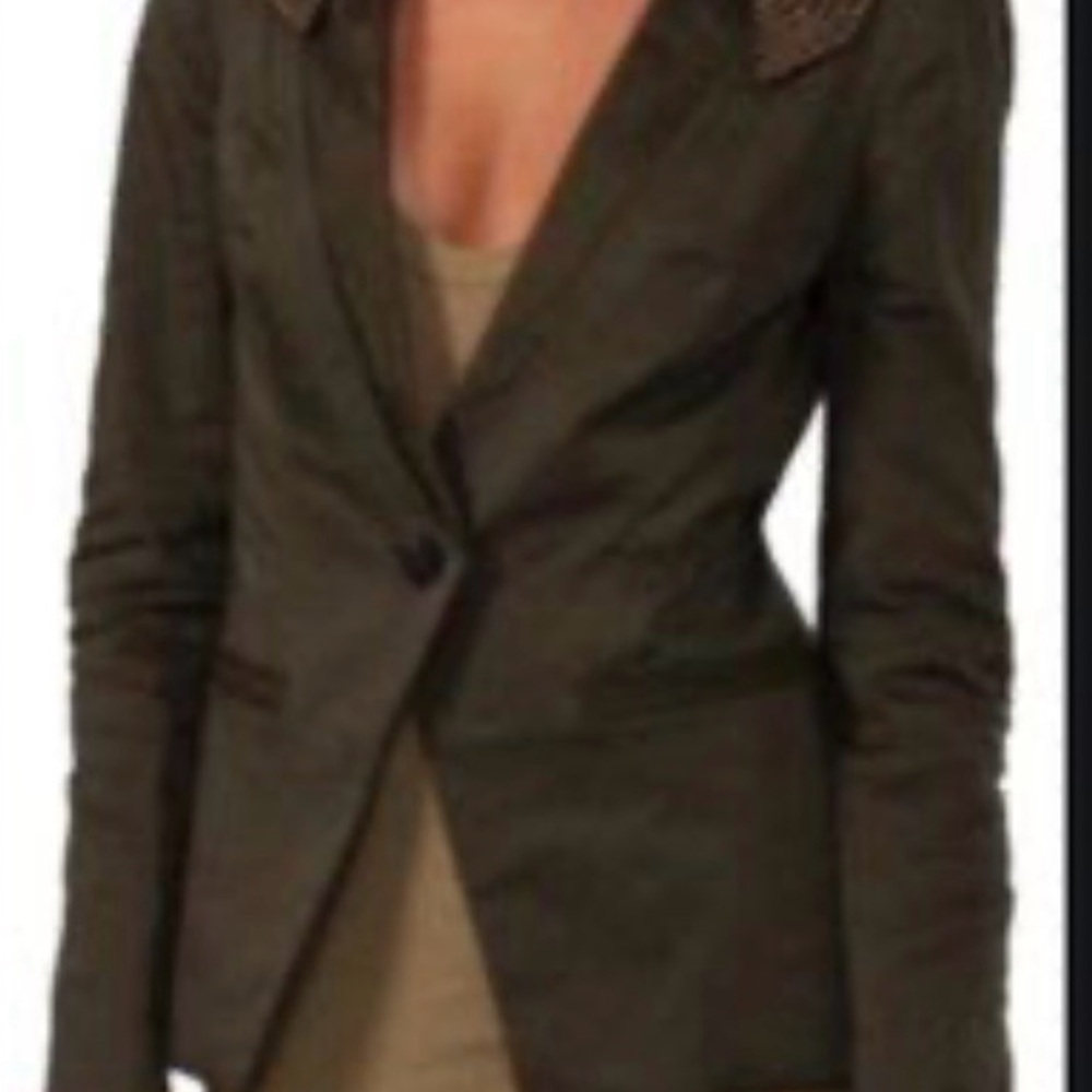 Foley + Corinna Women's distressed Olive Green Blazer size medium never worn